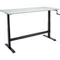 Global Industrial Hand-Crank Adjustable Height Workbench, Laminate Safety Edge, 72inW x 30inD 338348BK